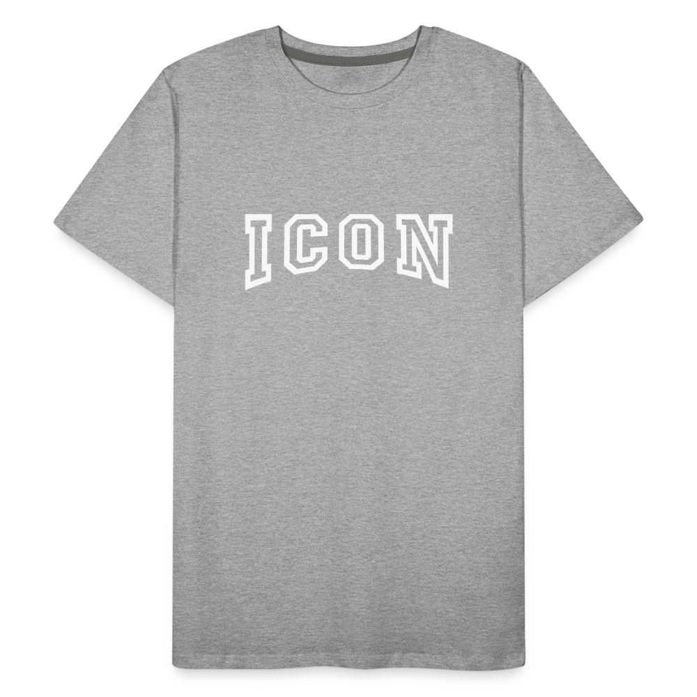 H Organic Curved Logo T-Shirt - heather grey