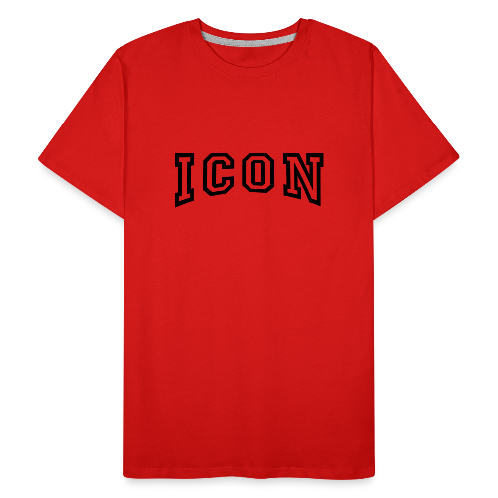 H Organic Curved Logo T-Shirt - red