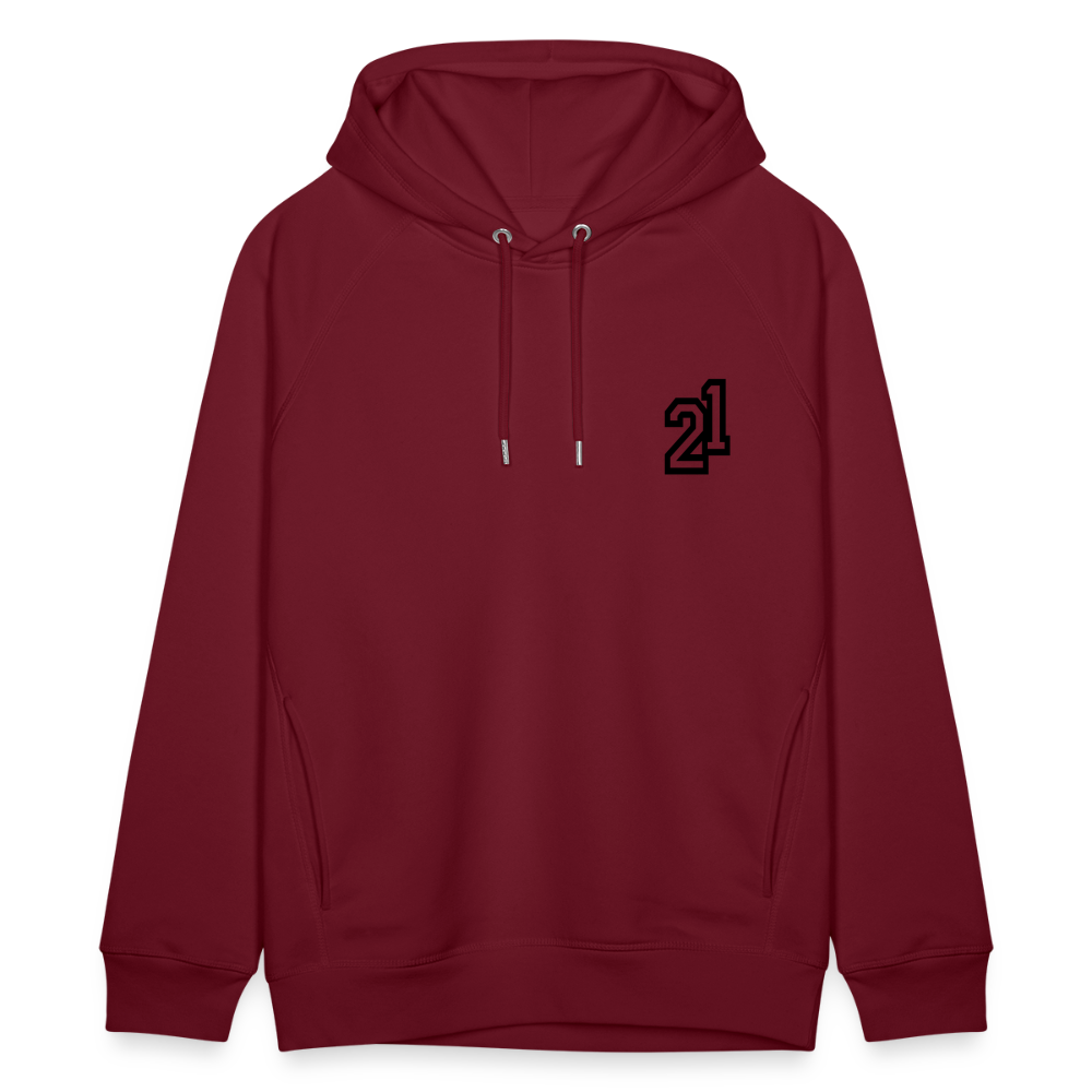 D 21 Organic Relaxed Hoodie - burgundy