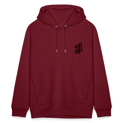 D 21 Organic Relaxed Hoodie - burgundy