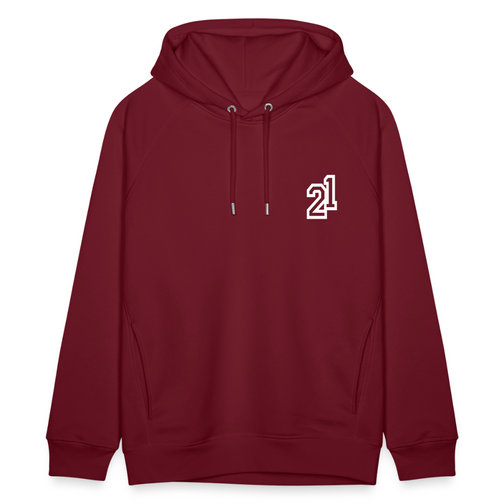 D 21 Organic Relaxed Hoodie - burgundy