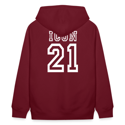 D 21 Organic Relaxed Hoodie - burgundy