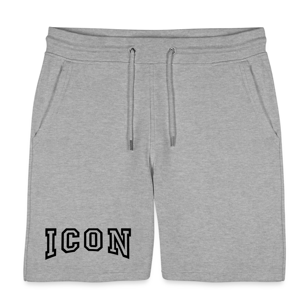 H Curved Logo Organic Shorts - heather grey