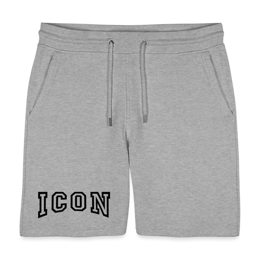 H Curved Logo Organic Shorts - heather grey