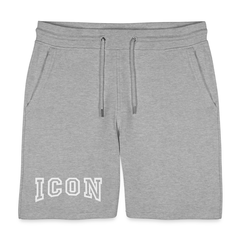 H Curved Logo Organic Shorts - heather grey