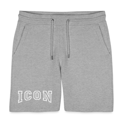 H Curved Logo Organic Shorts - heather grey