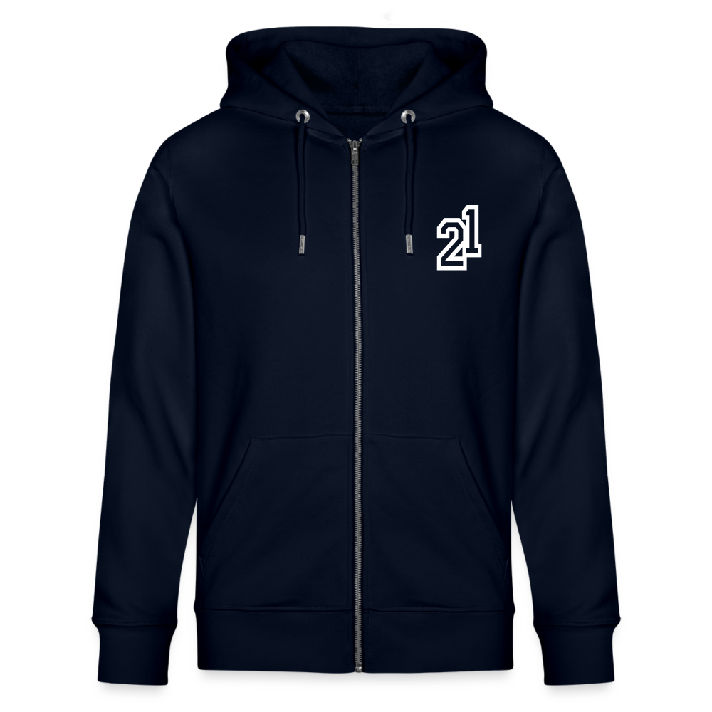 H 21 Organic Relaxed Zip-Hoodie - navy