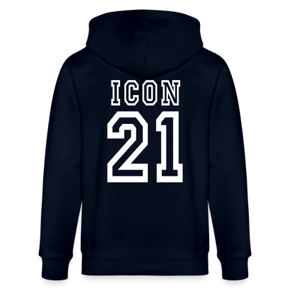 H 21 Organic Relaxed Zip-Hoodie - navy