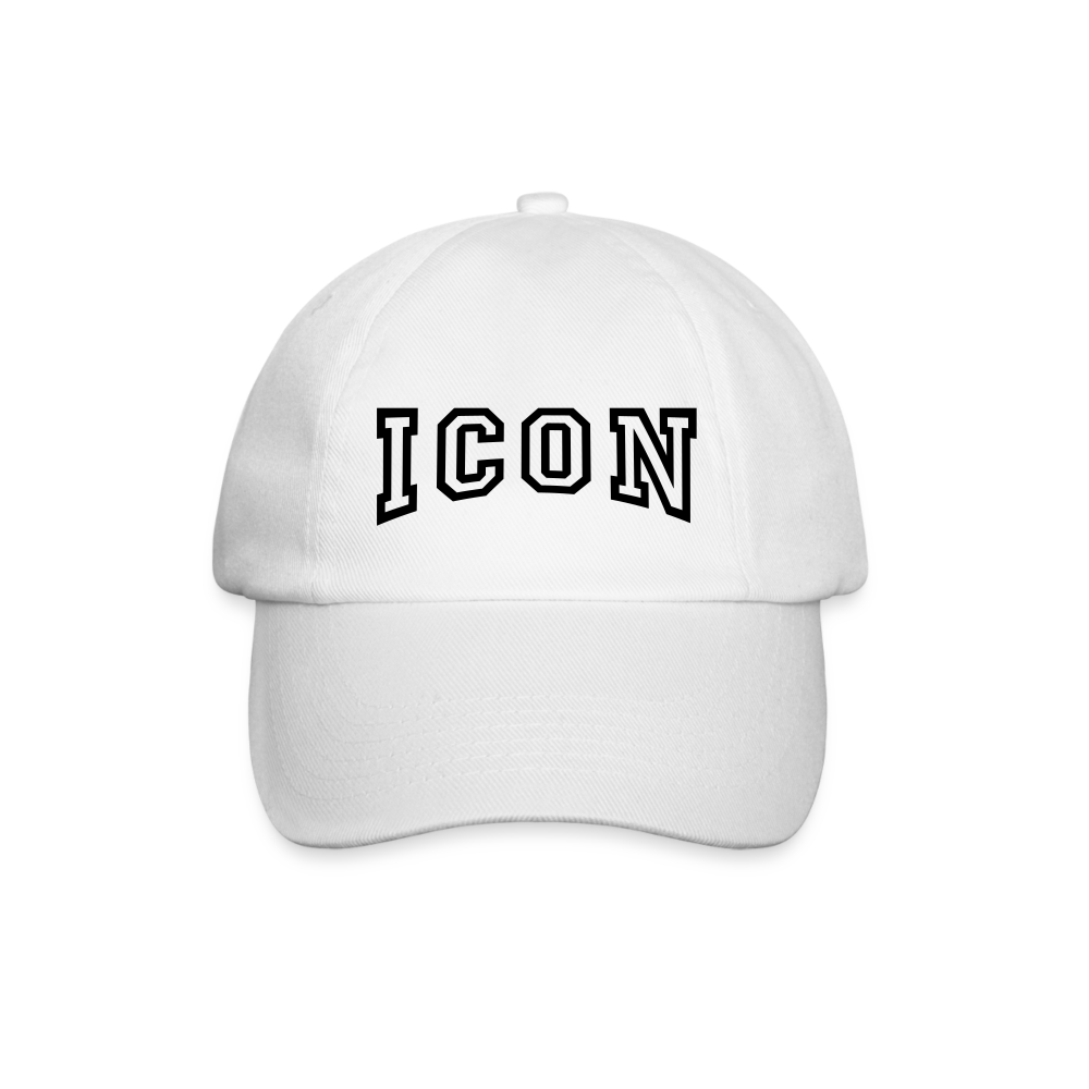 D Baseball Cap Curved Logo - white/white