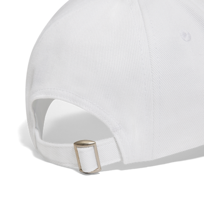 D Baseball Cap Curved Logo - white/white